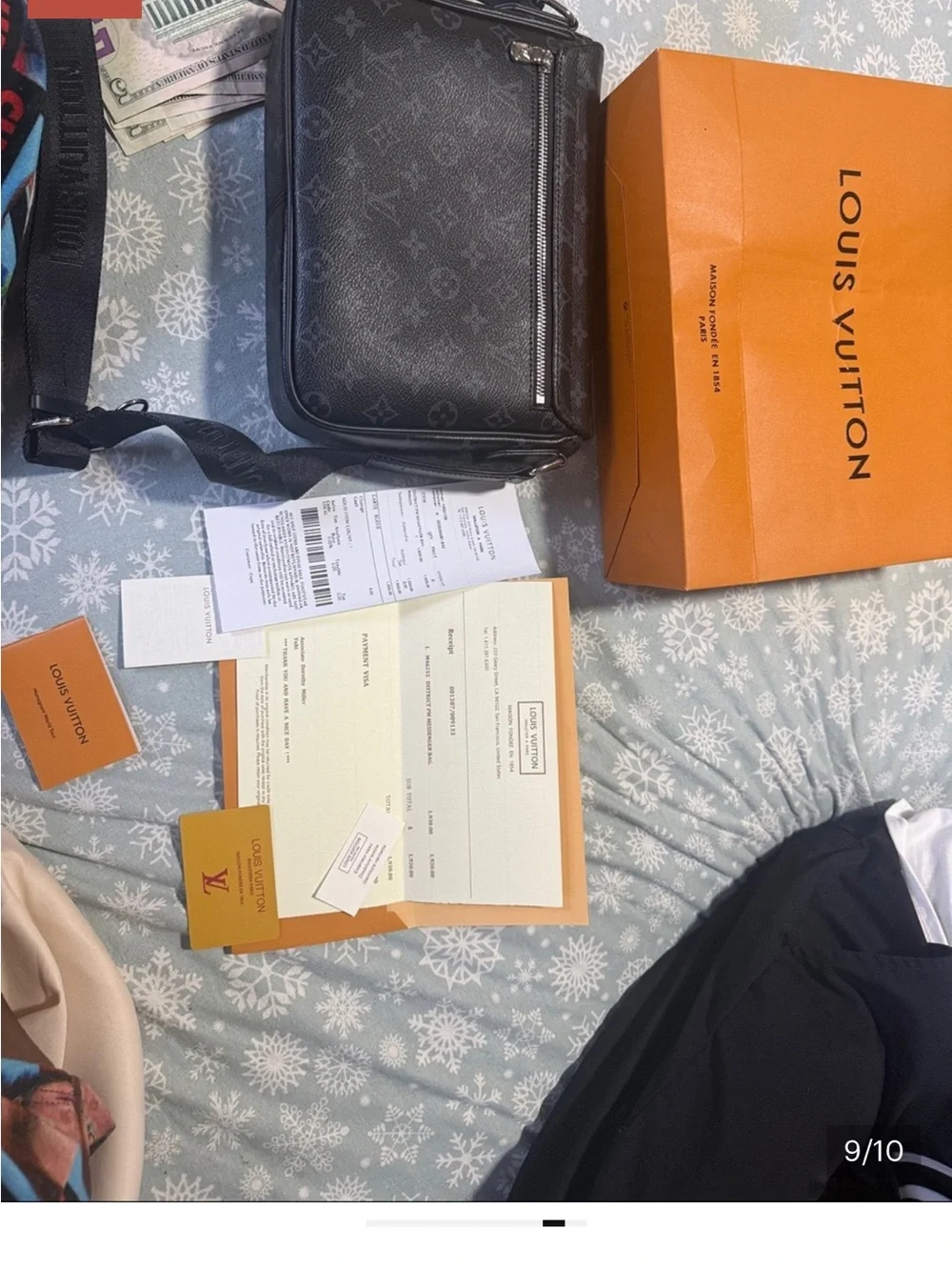 Louis Vuitton Black Monogram Crossbody Messenger Bag